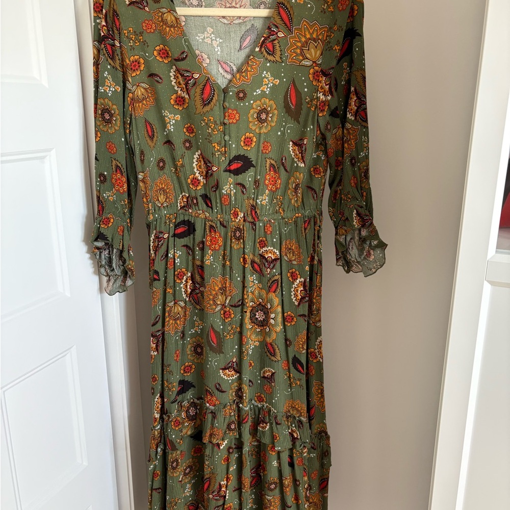 Floral Green Maxi Dress